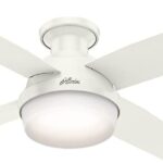 Hunter Fan Dempsey Low Profile Indoor Ceiling Fan with LED Light and Remote Control