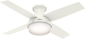 Hunter Fan Dempsey Low Profile Indoor Ceiling Fan with LED Light and Remote Control