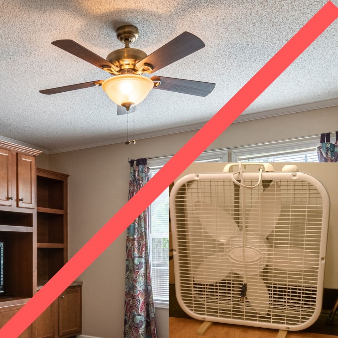 ceiling fans versus box fans